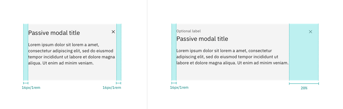 Margin-right for modals less than 36% and greater than 36%